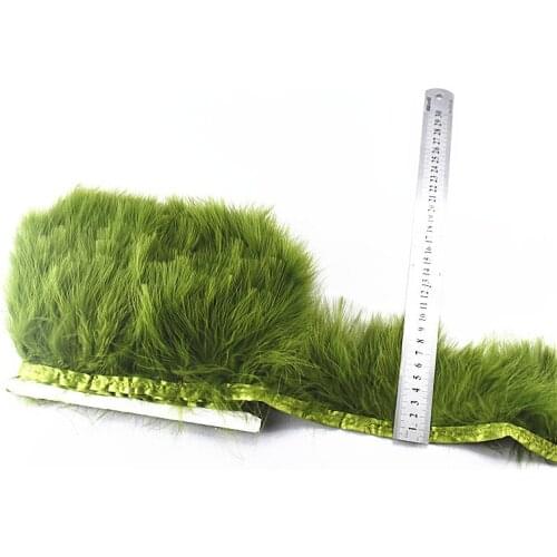 5yards Army Green fluffy Marabou feather ribbon Trims 8-10cm DIY decor pheasant feathers for crafts Wedding decoration plumes