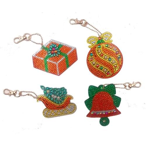 5D diamond painting Christmas gift box DIY keychain diamond pendant jewelry mosaic home decoration pattern handmade new year