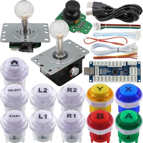 SJ@JX Arcade Controller 3D Gamepad Analog Stick Sensor Fly Joystick Microswitch MX Button Encoder for PS3 Android Raspberry Pi