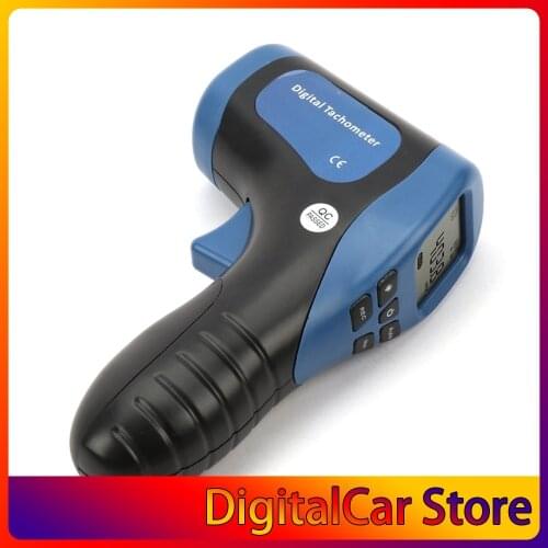 Car Exclusive Non-Contact RPM Meter Motor Speed Gauge Gun Style Surface Speed Tach Meter Speedometer Battery Not Included Top