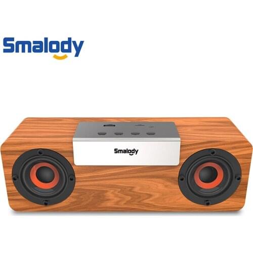 Soundbar 20W Wireless Bluetooth v5.0 TWS Powerful Stereo Wooden Speaker Music Subwoofer Computer TF FM Radio For Home PC