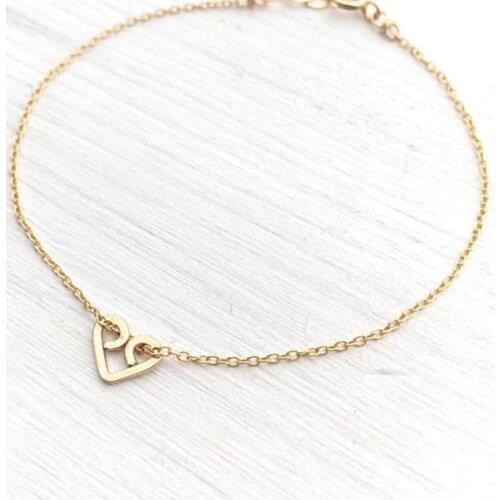 Heart-shaped Bracelets Handmade jewelry Gold Filled Presents Tobilleras Pulsera Para Tobillo Bangles