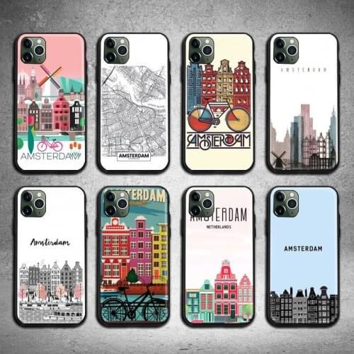 Amsterdam City poster Phone Case for iphone 12 pro max mini 11 pro XS MAX 8 7 6 6S Plus X 5S SE 2020 XR case