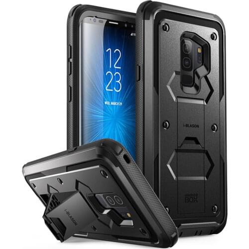 For Samsung Galaxy S9Plus Case i-Blason Armorbox Full Body Heavy Duty Shock Reduction Kickstand Case WITHOUT Screen Protector