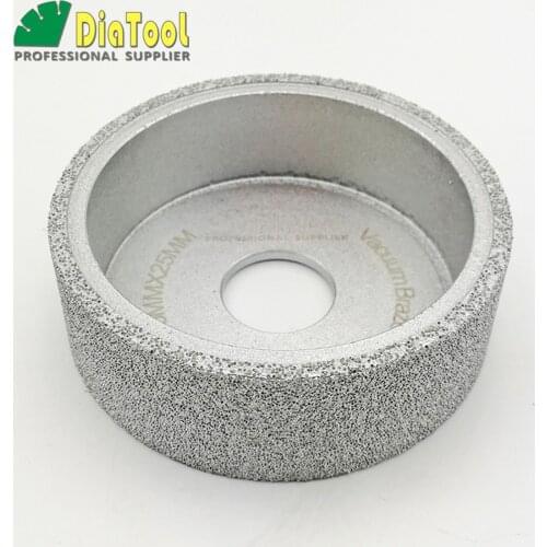DIATOOL Dia75mmX25mm Vacuum Brazed Diamond Flat Grinding Wheel Profile Wheel For Stone, Artificial Stone Ceremics Glass Concrete