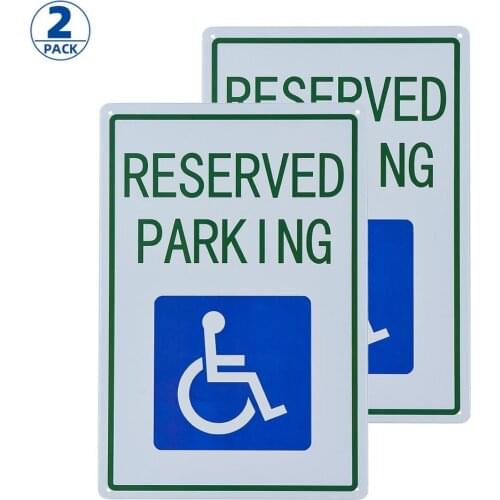 DL-2 Pack Handicap Parking Sign, with Picture of Wheelchair Sign Easy to Mount Weather Resistant