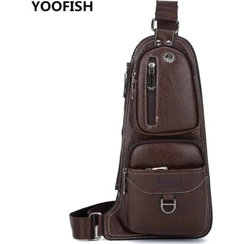 Hot sale Exquisite mens chest bag leisure mens chest bag PU fashion shoulder bag sports crossbody bag Free shipping XZ-104