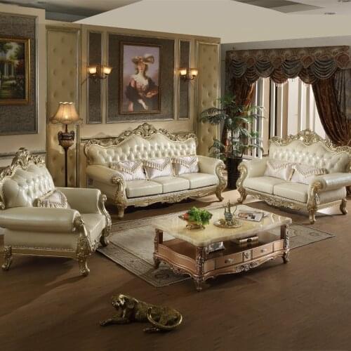 Customized European-style Leather Sofa Luxury Villa Large First Layer Cowhide Furniture 123 Modular Sofa Customization