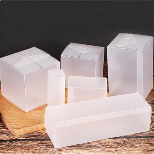 Frosted Clear Square PVC Box Transparent Plastic Carton Wedding Candy Box Party Supplies Jewelry Box Packaging Gift Box 10pcs