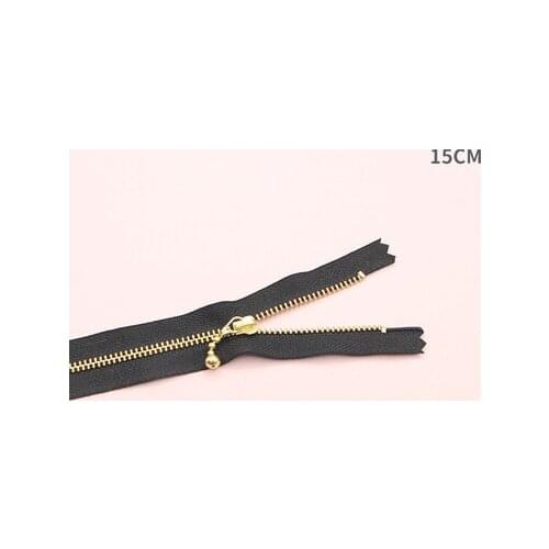 Free shipping 10pcs/lot Black 15cm gold teeth zipper metal zipper water head diy craft bag zipper closed end zipper