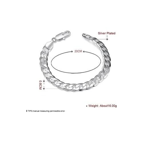 Fashion jewelry 100% de Plata de ley N925 Pulsera De Los Hombres Pulsera Del Encanto Clasico SN925 Enteros hombres Pulsera H246