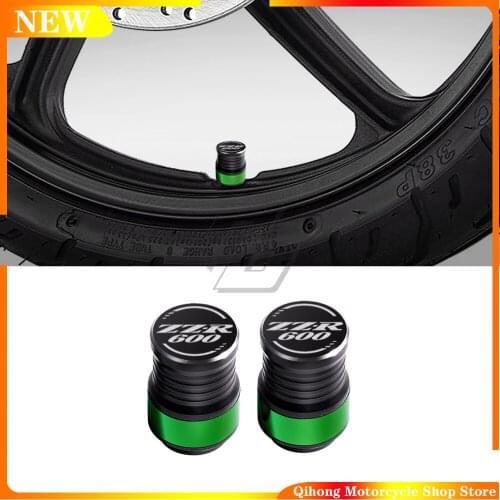 Motorcycle Accessorie Wheel Tire Valve Stem Caps CNC Airtight Covers For Kawasaki ZZR600 ZZR 600