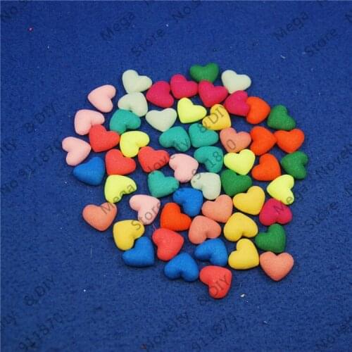 NEW Fashion Multi Solid Color 16mm*17mm Heart Flat Back Appliques Wedding DIY Craft Decorations Button Accessories 200pcs NK-01