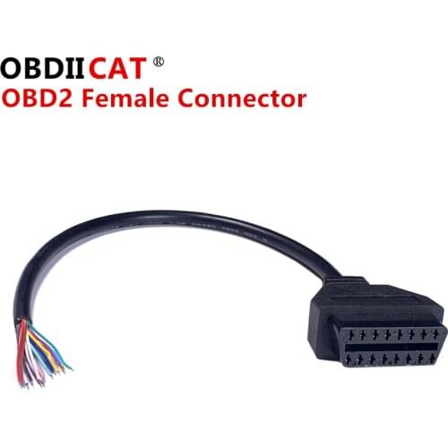 OBD 16Pin Female Extension Open Cable Adapter For ELM327 OBD Cable OBDII EOBD ODB2 16 Pin OBD 2 Adaptor Opening Female Cable