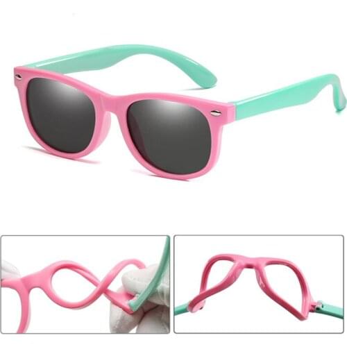 Super Light TR90 Flexible Kids Sunglasses Polarized Child Baby Safety Coating Sun Glasses UV400 Shades Infant oculos de sol