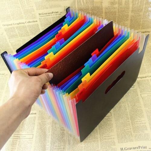 Expandable File Folder Rainbow Accordion A4 Document Organizer