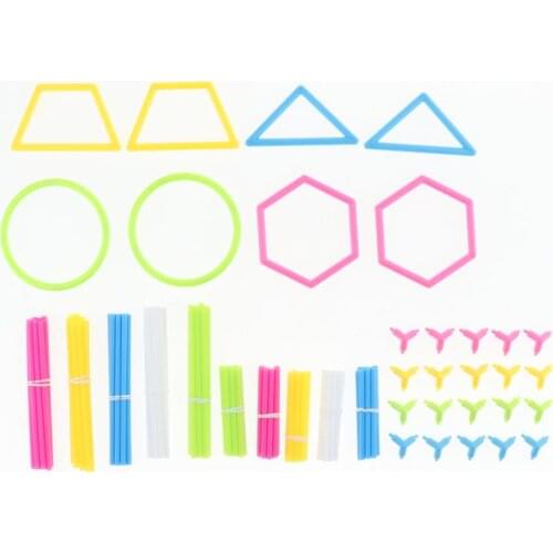 Plastic Learning Math Rods Teaching Aids School Teachers Supply DIY Geometric Shapes Model