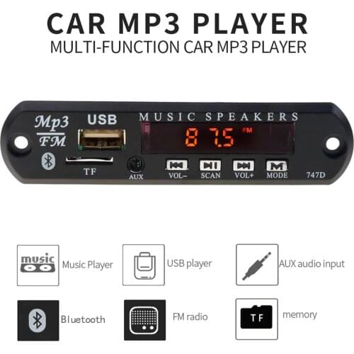 Dropship 5V 12V MP3 WMA Decoder Board Bluetooth MP3 Player USB SD(TF) AUX FM Radio Audio Module With remote For Car Accessory