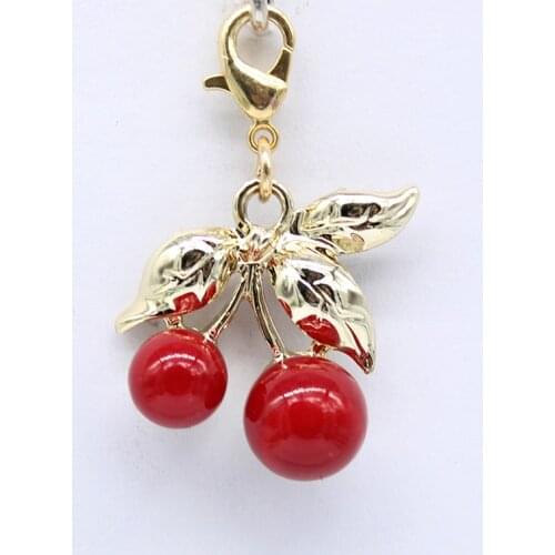 Cherry lobster clasp pendant charm fashion DIY accessories