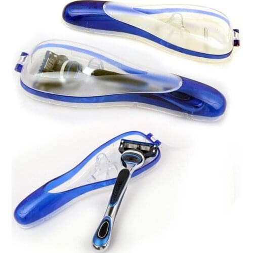 1 Piece Portable Storage Double-edged Storage Box Mens Razor High Quality Razor Rack Travel Plastic Box Storage Bag TSLM1