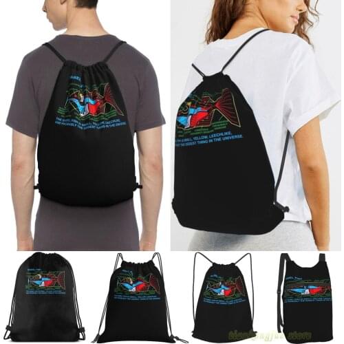 Ndvh Babel Fish H2G2 Women Drawstring Sackpack Gym Bags Men Outdoor Travel Backpacks For Training Fitness Swimming Bag