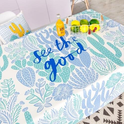 Tablecloth thickened cloth art cotton linen waterproof table cloth rectangular round square decoration tea table cover