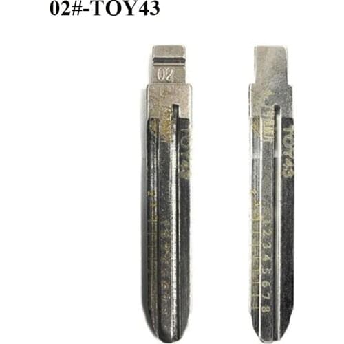 Free shipping TOY43 engraved line key blade 02# Engraved Line Scale Shearing Teeth Blank Car Key Cutting Teeth Blade
