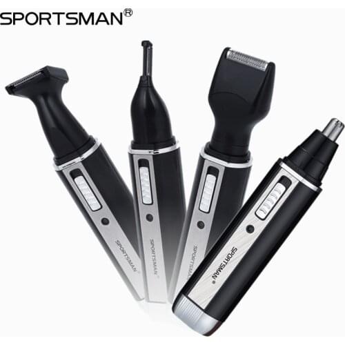 Sportsman 4 in 1 Ear Nose Hair Trimmer Rechargeable Hair Clipper Shaver Electric Eyebrow Beard Trimmer for Men Nose Hair Cutter