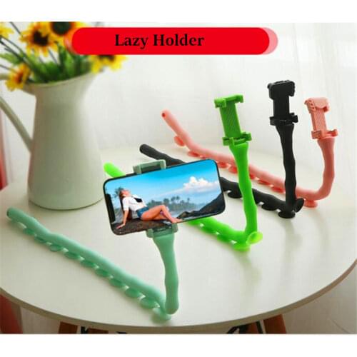 Worm Lazy Bracket Mobile Phone Holder Cute Caterpillar Flexible Phone Suction Cup Stand For Wall Desktop Bicycle
