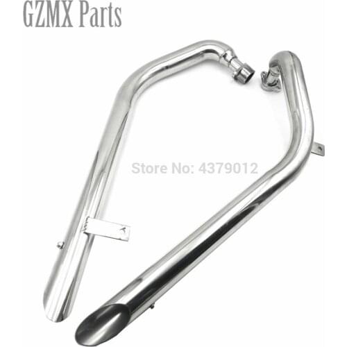 High Quality XV535 Exhaust Drag Pipes Full Exhaust System funnel With Muffler For Yamaha Black Widow XV 535 Virago 1988-2004