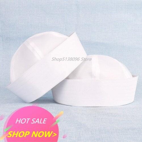 Funny Cosplay Hat For Child Adult Sailors Ship Boat Captain Pure White Military Hat Navy Marine Cap With Anchor Party Prom Props