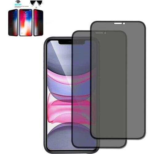 Privacy Screen Protector for iPhone 11 Pro 7 8 Anti-spy Glass for iPhone XS MAX Anti-Spy 2.5D Touch Full Cover 9H Tempered Glass