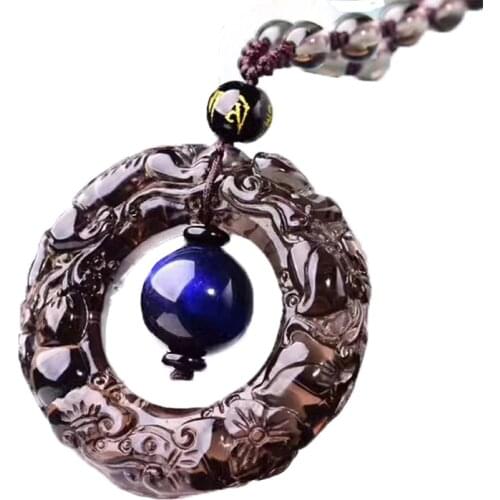 Women Necklace Pendant Ice Obsidian Brave Troops Pixiu Safety Button Donuts Pendant Free Chain Gift for Male Fine Jade Jewelry