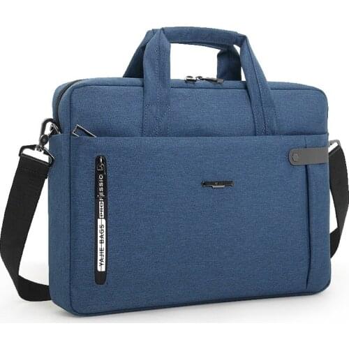 15.6 Inches Mens Briefcases Business Causal Travel Large Capacity Blue Waterproof Oxford Laptop Bags