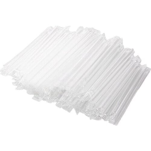Practical 300Pcs Smoothie Jumbo Straw Clear Plastic Drinking Straws for Milkshake Bubble Tea Jumbo Straws Fruit Shakes
