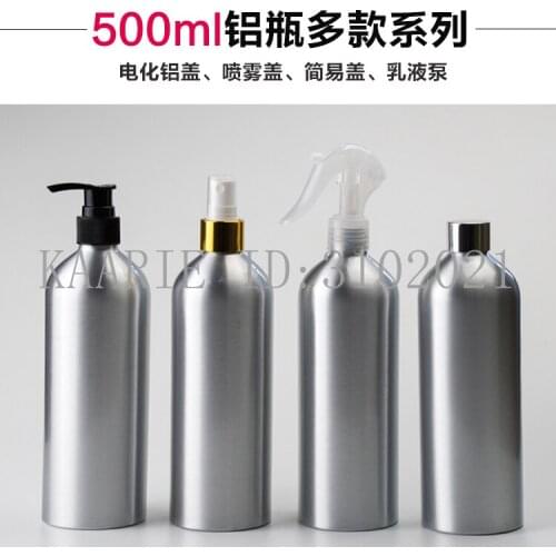 4/10pcs 500ml aluminum bottle electrochemical aluminum spray head pure dew lotion emulsion pump head make-up Refillable bottle