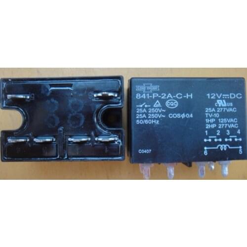 841-P-2A-C-H-12VDC 25A 250VAC DIP6 SONGCHUANG RELAY 2 From A ,New and original 1pcs/lot