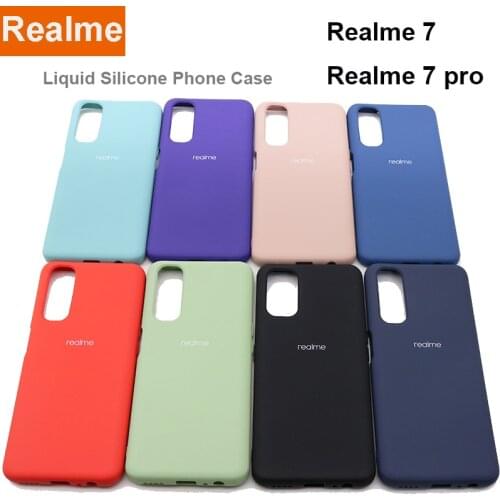 For Realme 7 Pro Case Shockproof Bumper Case Liquid Silicone Phone Case for OPPO Realme 7 pro realmy realme7 7 Pro