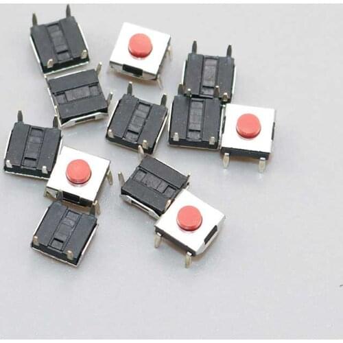 Cltgxdd 10PCS/lot 6*6*3.1 MM Tactile Push Button Switch DIP 6x6x3.1mm Keys Button Touch Micro Switch Red Button 4Pin Waterproof