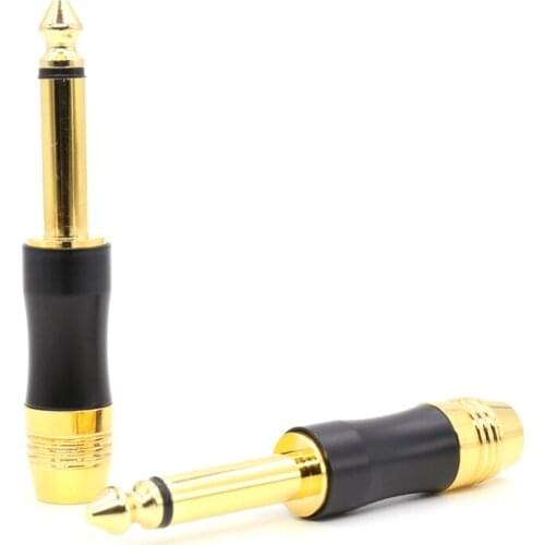 Two poles plug ,6.35mm male phone jack plug, audio adapter Solder Connector