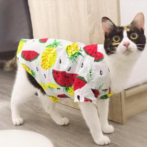Breathable Pet Clothes Fruits Pattern Decoration Skin-friendly Pet Dogs Cats T-shirt for Summer Small Dogs Cats Clothes Supplies