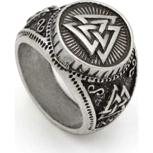 Ethnic Men Norse Viking Odins Symbol Amulet Wiccan Pagan Ring Size 10