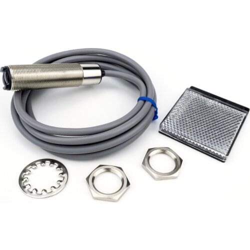 M18 photoelectric switch mirror reflection type with reflector retro reflection photoelectric sensor switch