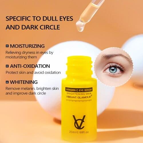 HOT SALE Vitamin C Brighten Eye Serum Whitening Anti-Aging Remove Dark Circles Fades Fine Lines Anti-Wrinkle Serum Skin Care