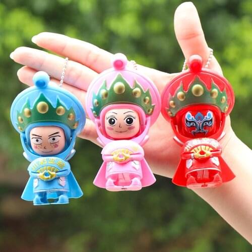 Chinese Peking Sichuan Opera Makeup Changing Figure Doll Key Holder Toy Pendant Handbag Car Key Holder Bag Pendant Kids Toy Gift