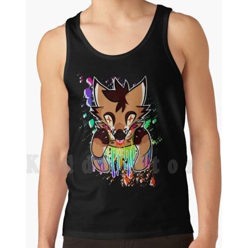 Colorful Fox tank tops vest sleeveless Blood Dead Furry Furries Furry Fandom Fox Canine Rainbow Spectrum Bright