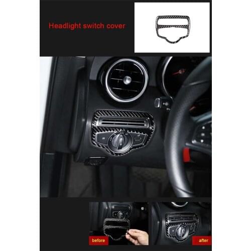 For Mercedes Benz C 2015-2019 carbon fiber headlight switch cover 1pc