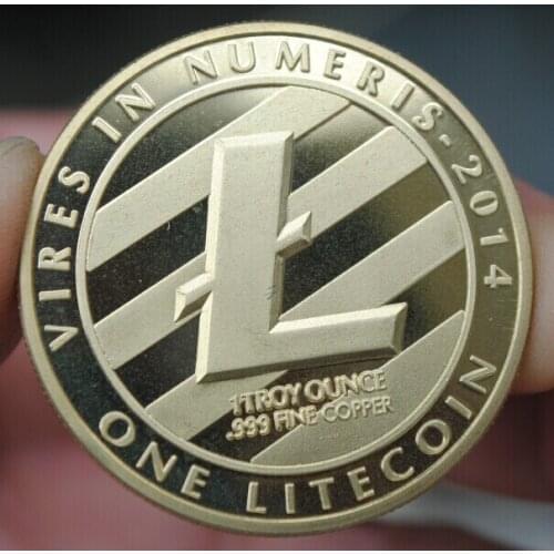 Litecoin Satoshi Cryptography Metal Coin Plated Commemorative Coin Badge medal for collection Arts Gifts Souvenir