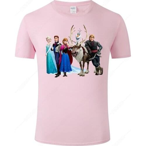 2021 New Summer Cotton Tee Frozen Print T Shirt Men Women Short Sleeve T-shirt Male Fashion Cool Streetwear Clothing J16