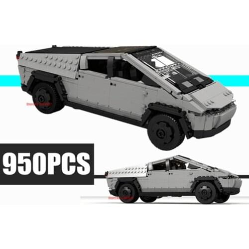 New 950PCS Future Supercar Teslaed Technices Cybertrucks Launch V3 Expert Concept Model Building Blocks Bricks Toy Kid Gift Boy